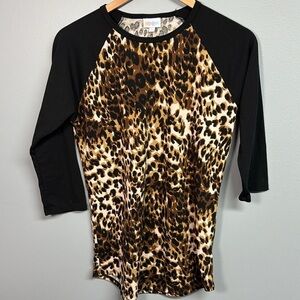 LuLaRoe Leopard Print Top with Black Trim